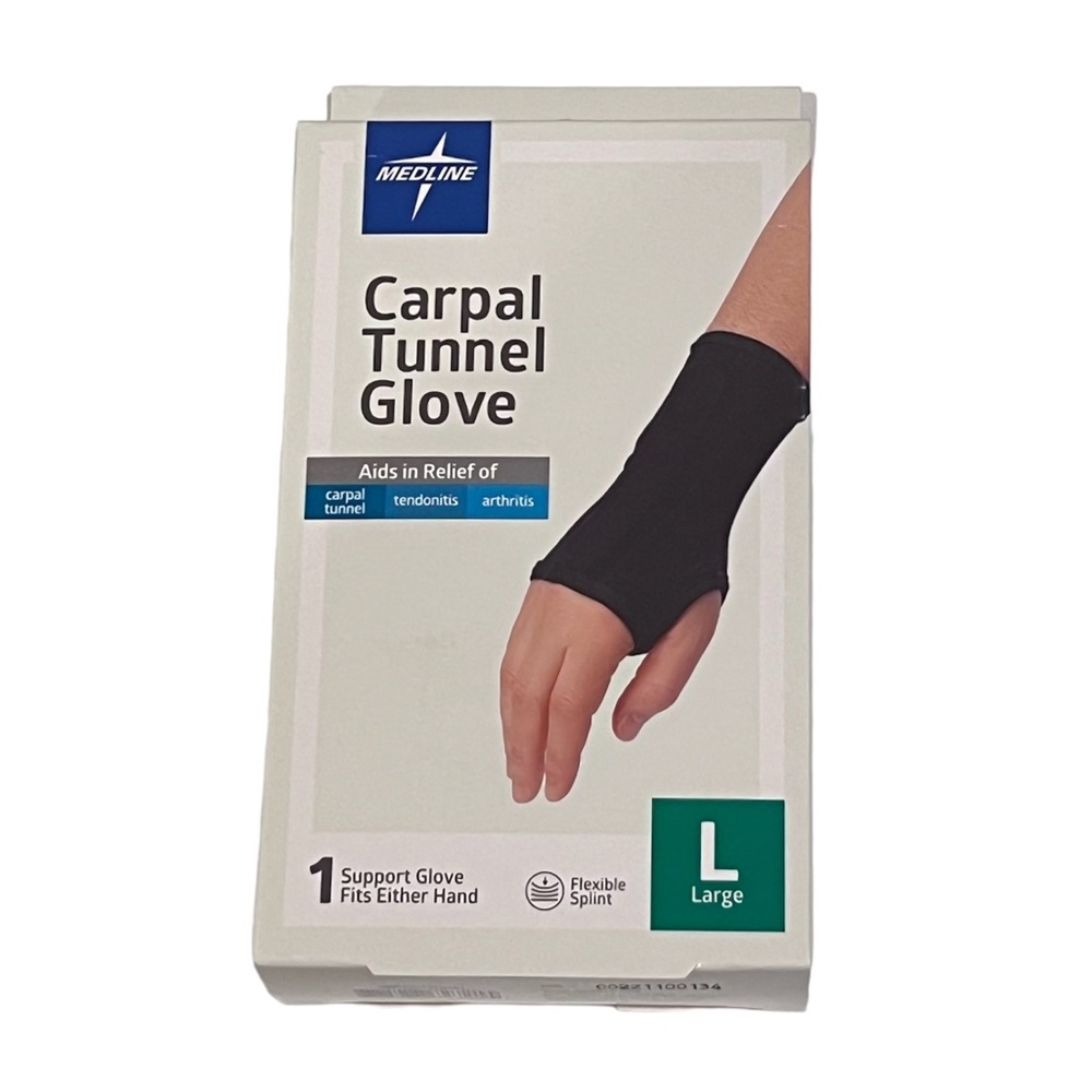 Medline Carpal Tunnel Glove Black Size Large NIB New